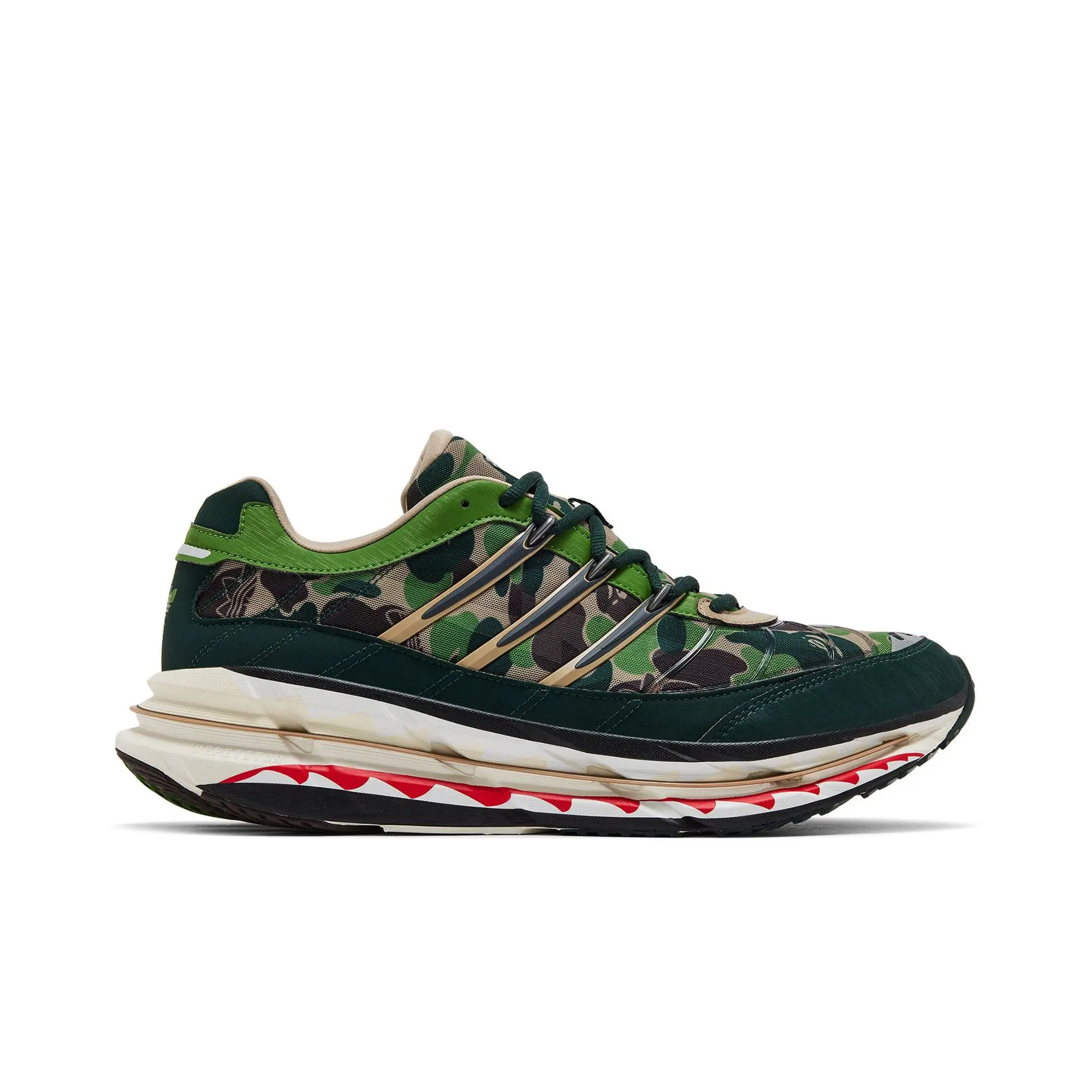 BAPE x adidas Harmony 'Green Camo' (Unisex) Hemp/Iron Metallic/Off White running shoes KJ8850