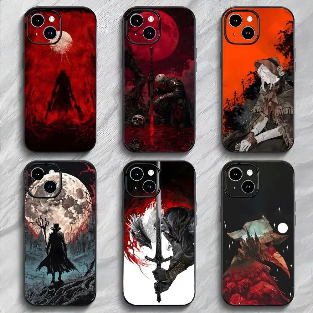 B-Bloodborne Game Phone Case Dark Gothic Gamer Lightweight Protective Cover Compatible with iPhone 11-17 Pro Max/Plus & Samsung Galaxy S23-S25