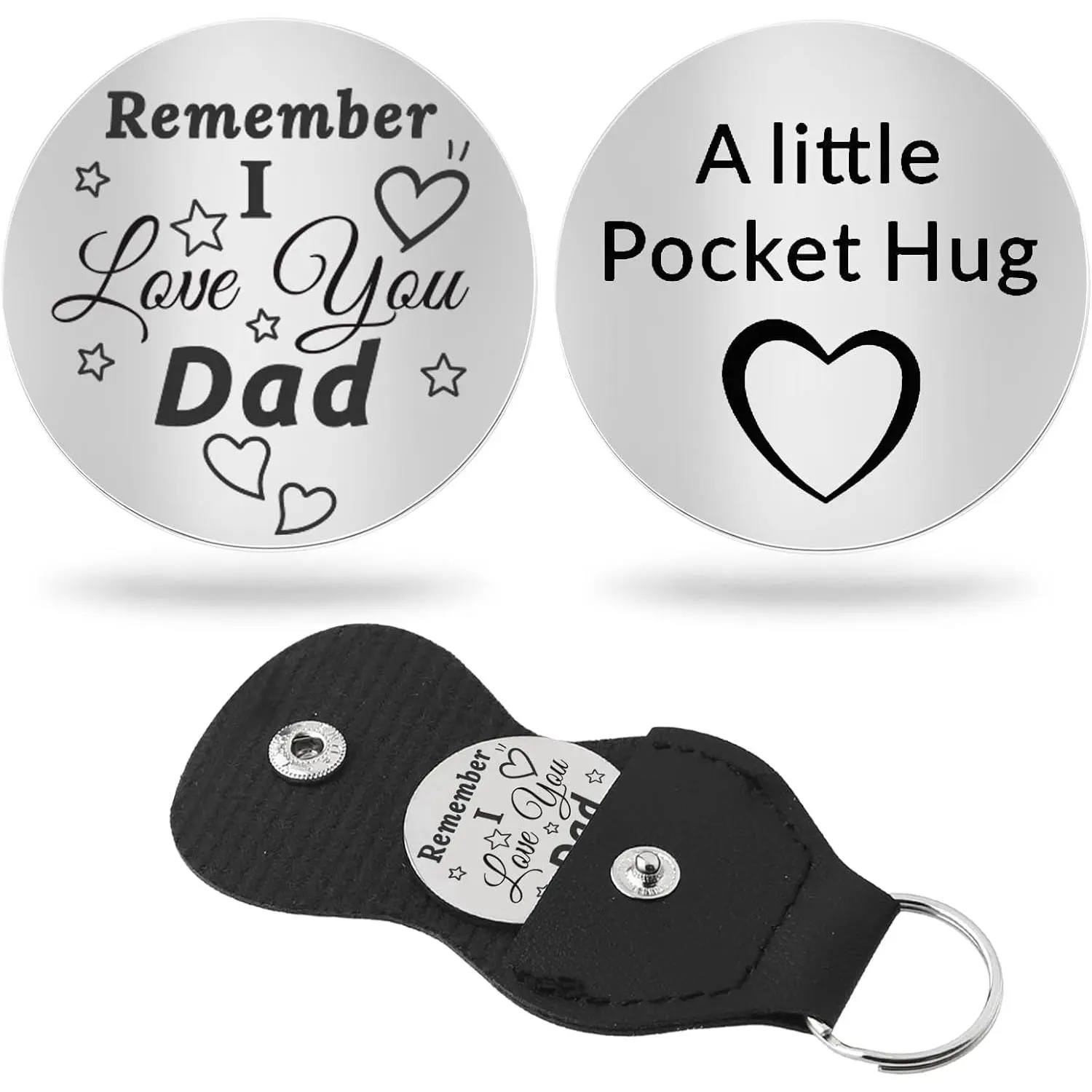 Pocket Hug Token - Double Sided Long Distance Relationship  Stainless Steel Inspirational Christmas Gifts