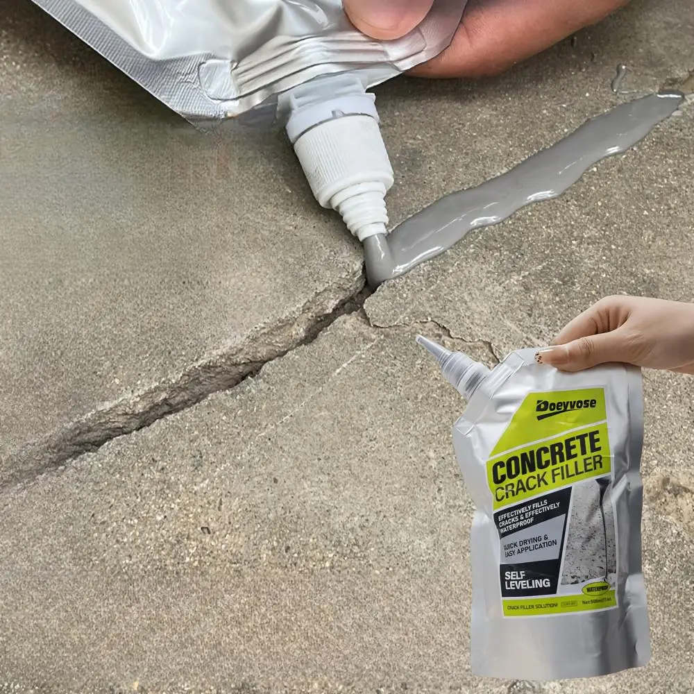 Doeyvose Concrete Crack Filler, 500ML, Waterproof, Self Leveling, for Rvs, Home Decor, Indoor & Outdoor Use, Roof Repair, Easy Application