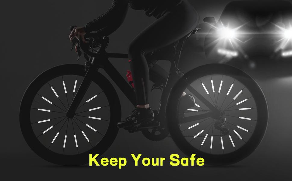 XTAUTO 72Pcs Bicycle Spoke Reflectors, Wheel Rim Covers Protector Stickers, Reflective Safety Decoration for Bike, Dirt Bike, Motorcycle Motocross Night Riding