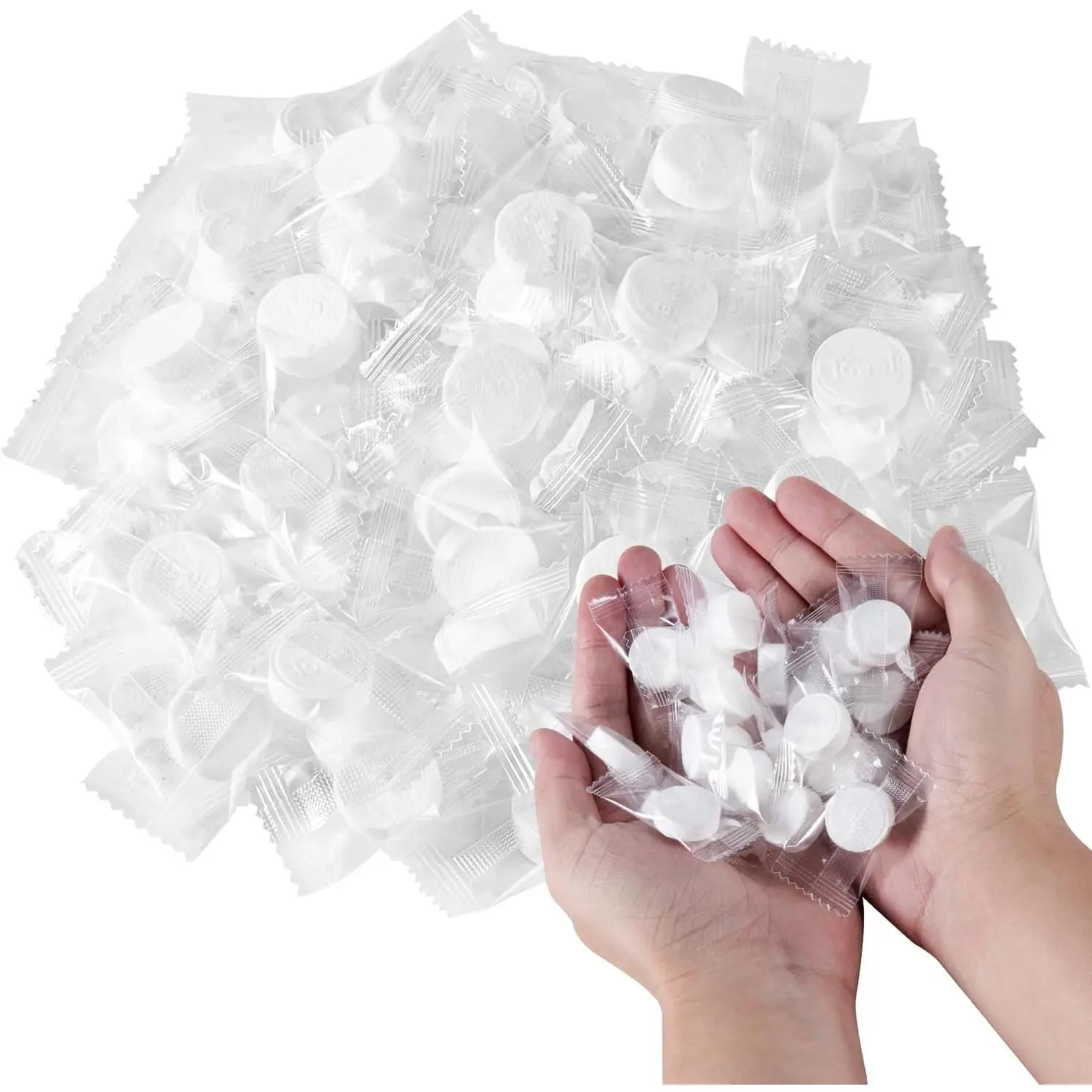 200 Pieces Compressed Towels Portable Disposable Mini Compressed Coin Tissue Toilet Paper Tablets for Travel, Camping, Hiking, Sport, Beauty Salon, Hand Wipes