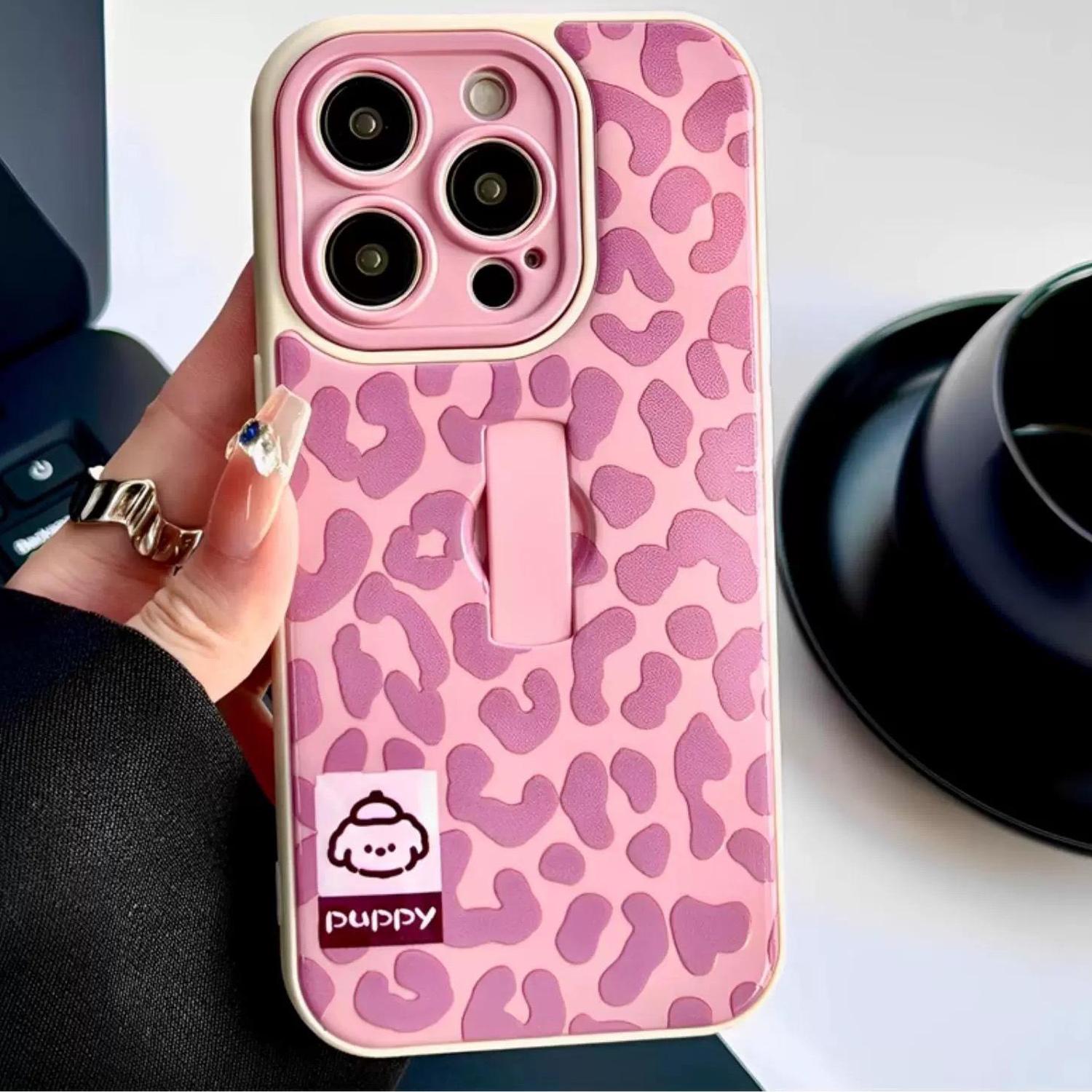 Fashion Leopard Pattern Phone Case with Ring Holder, Shockproof Phone Protective Cover, Phone Accessories Compatible with iPhone 17 16 15 14 13 12 11 Pro Max, Casing, Protective Cellphone Shell