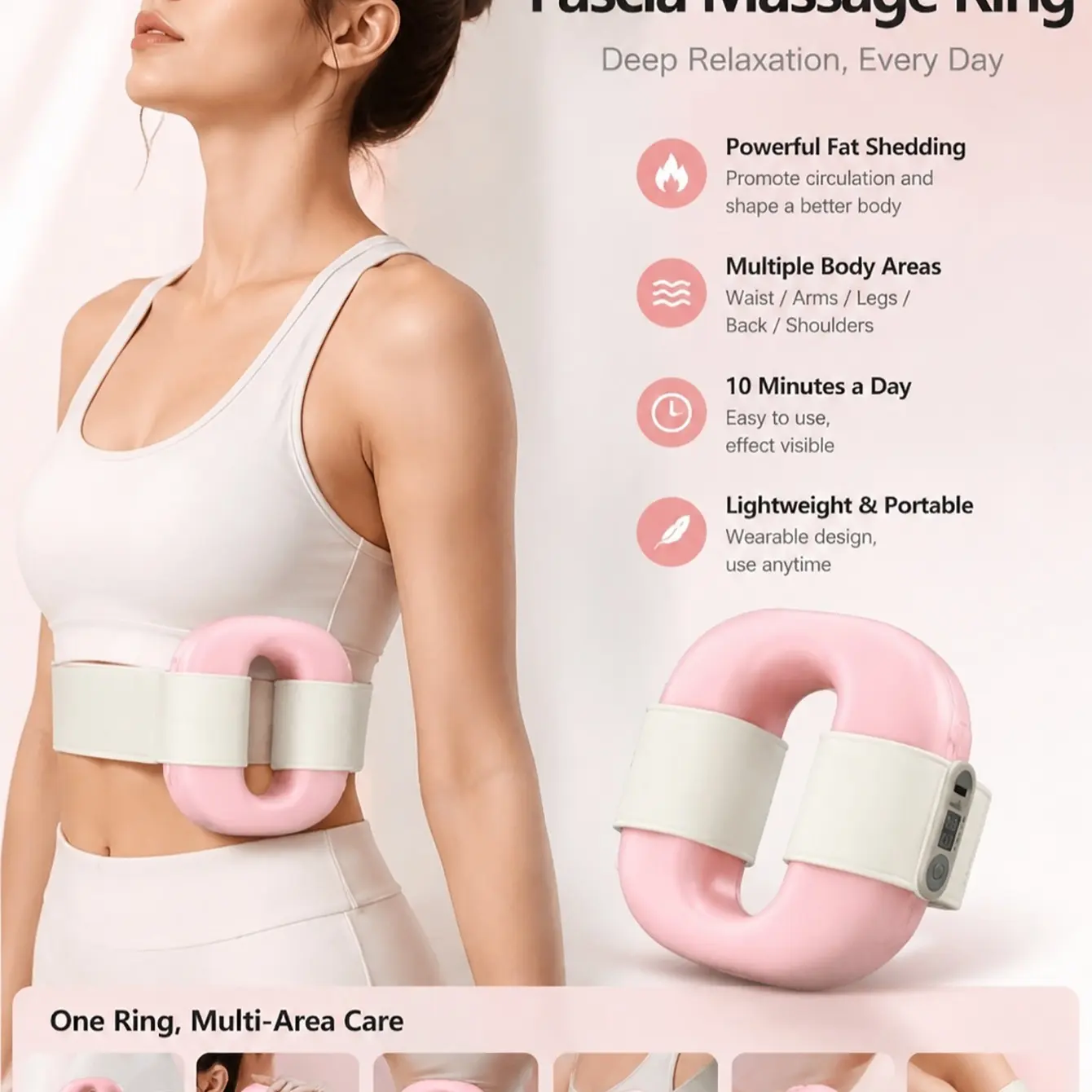 Fat Burning Massager, Vibration Sweat Release, Fascia Gun, Yoga Ring, Muscle Relaxation Massage Tool, Rechargeable   Rechargeable;