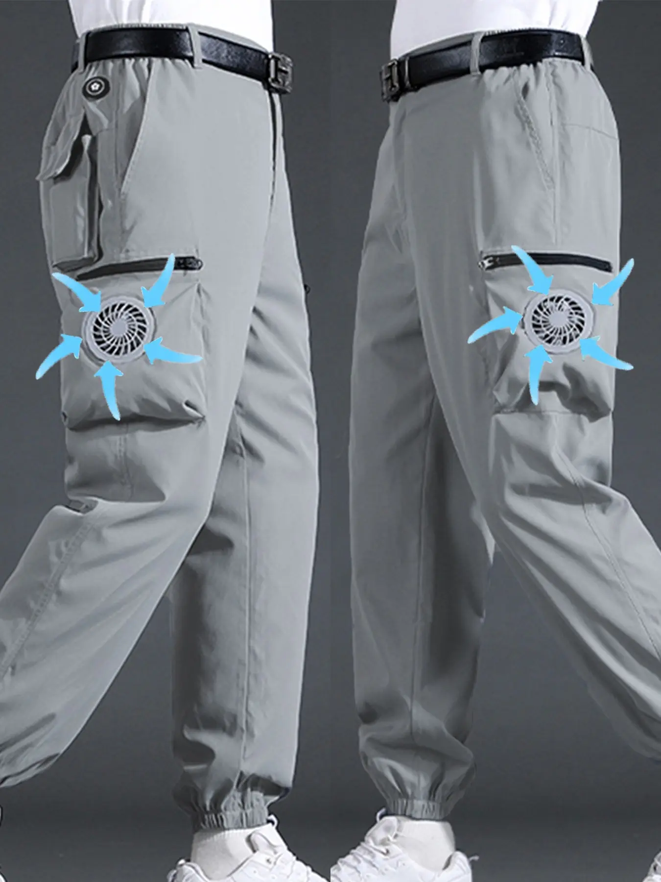 Men's Circulating Air Cooling Work Pants, Fitted Ankle Fit, Ideal for Summer Outdoor Work, Factory Job, Construction, Casual Wear, Breathable Casual Trousers