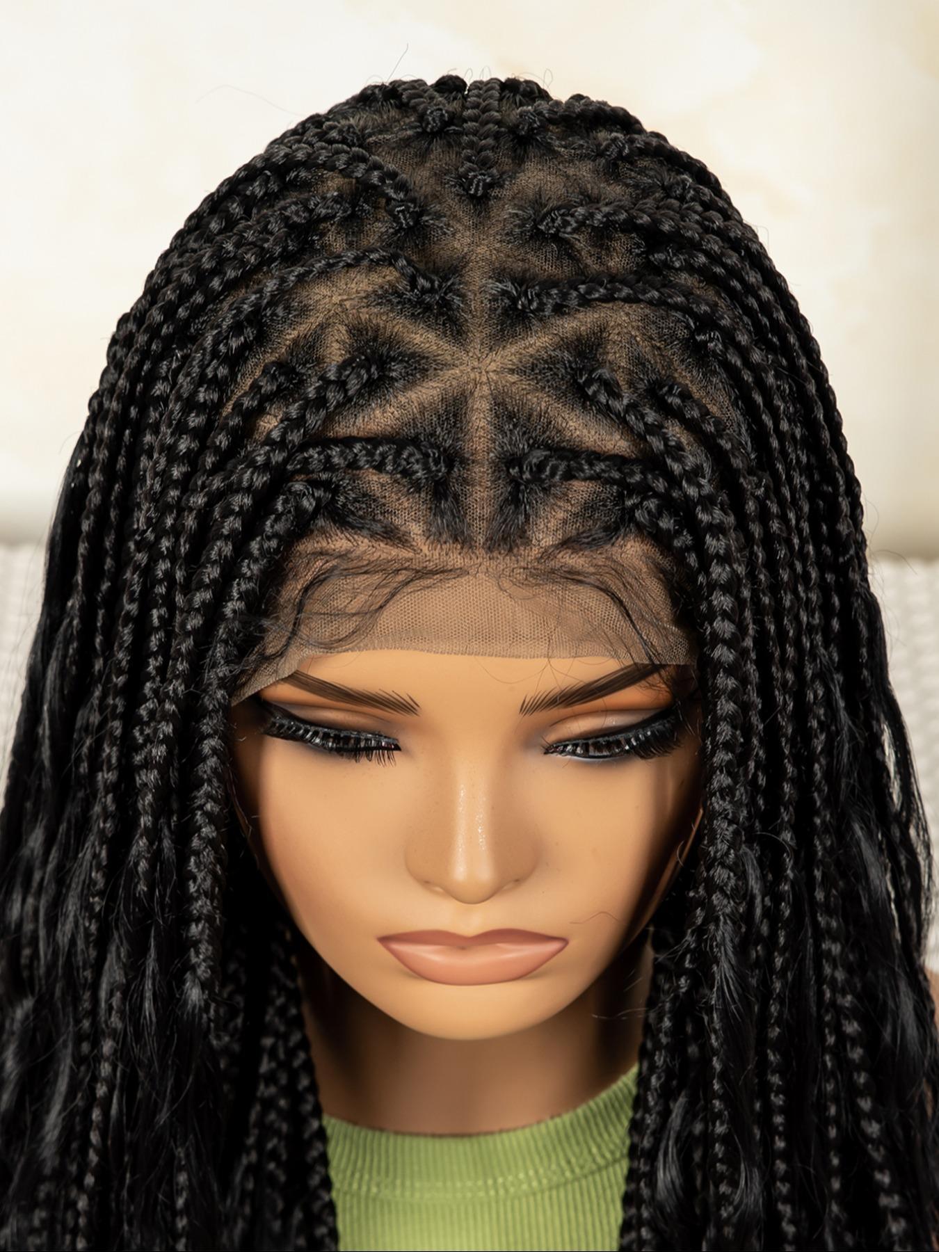 Long Curly Wigs, Wigs for Women, Gorgeous Fluffy Wigs with Baby Hair Bangs, Synthetic Braided Lace Wigs for Party, Daily Use