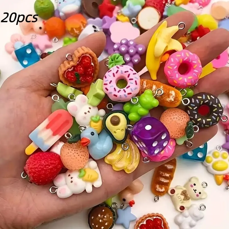 20pcs Fantasy Resin Animal Plant Charms, Multicolor Jewelry Making Materials, Ideal for Necklaces, Bracelets, Earrings, DIY Crafts, Diy Craft Embellishments