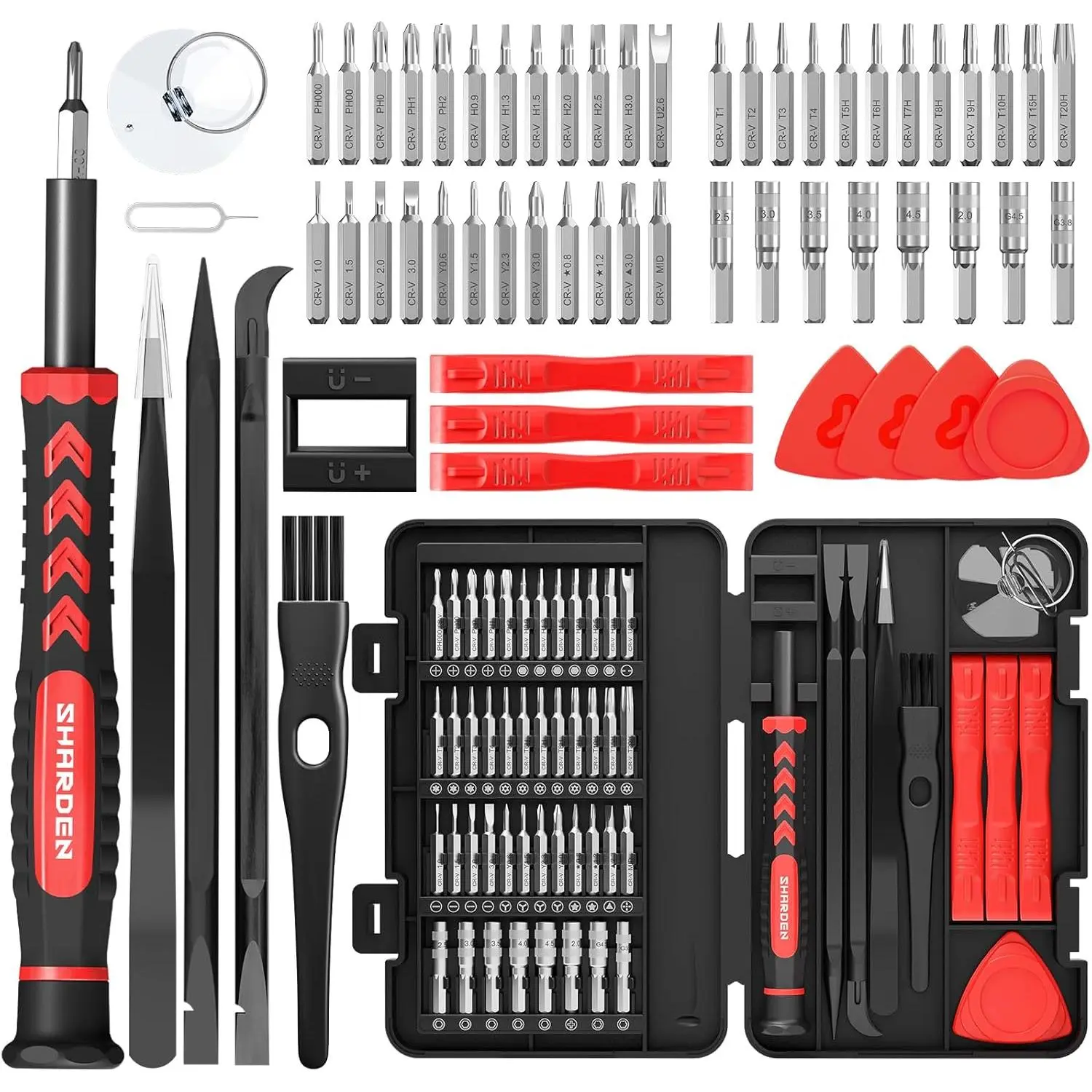 59-in-1 Precision Screwdriver Set with Compact Storage Case - 44 Bits+Accessories Hand Tool Kit, Anti-Slip Grip, Magnetic Holder for Electronics Repair (iPhone, MacBook) & Household Use