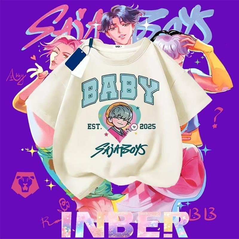 [Kids T-Shirt] Boys & Girls 100% Cotton Short Sleeve Tee – High-Quality Print, Soft Breathable Daily Wear Essential, Comfortable for School, Play & Layering in Winter, Sizes 100-160 (Ages 3-14)