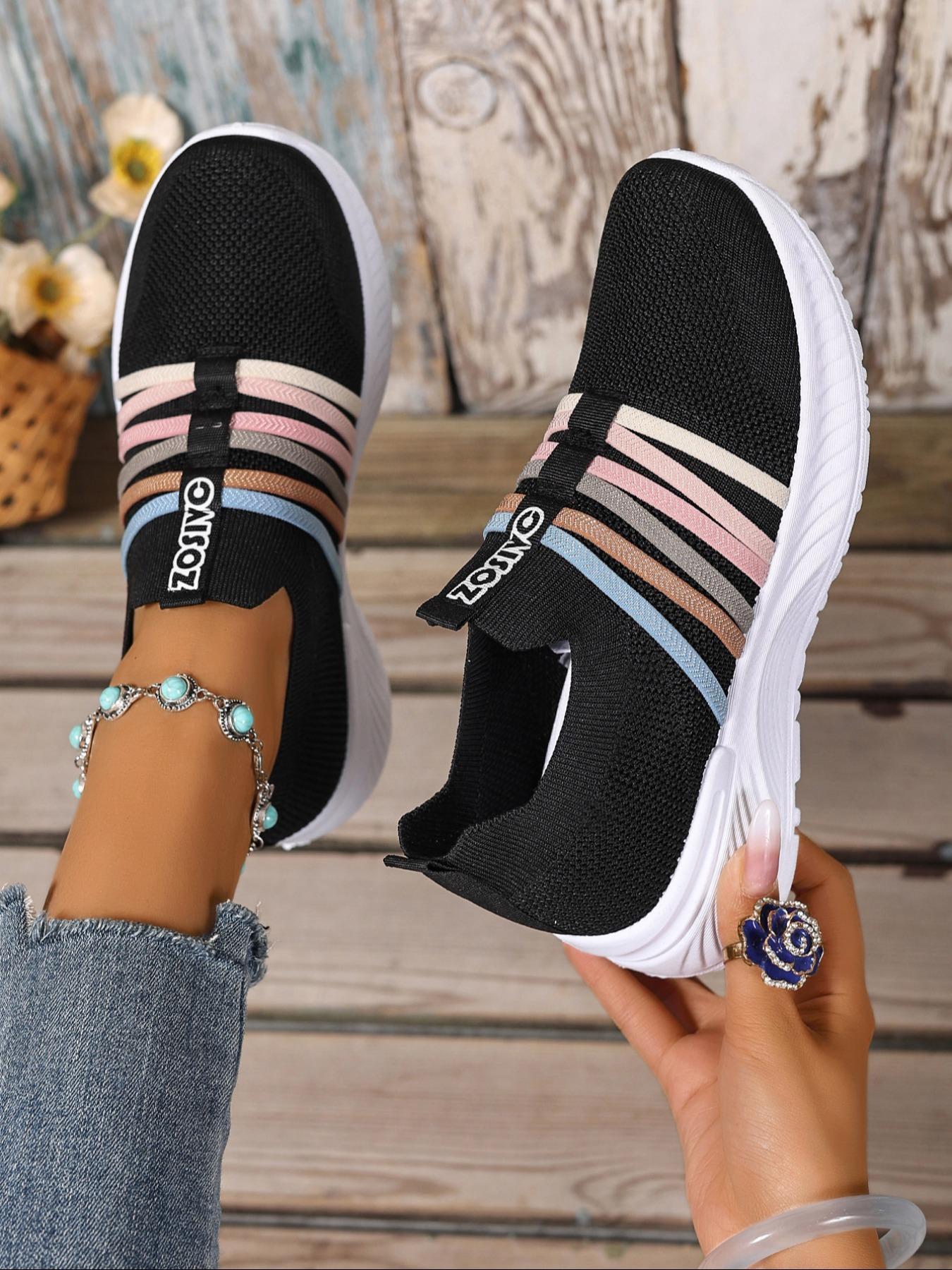 Women's Fashionable Lace Up Low Top Sneakers, Casual Comfortable Breathable Sports Shoes, Female All-match Round Toe Shoes for Daily Wear, Trendy Walking Sneakers