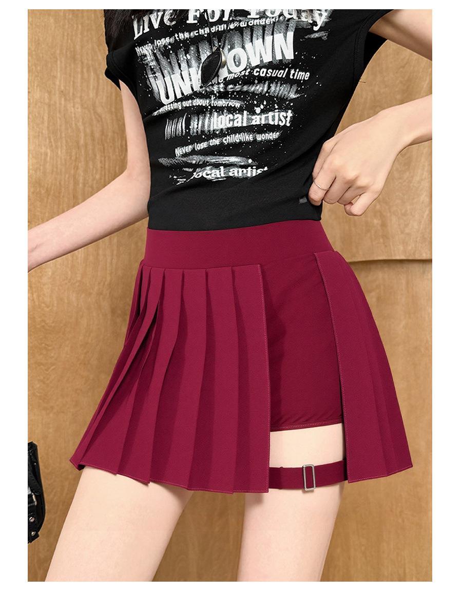 Breezeful High Waisted Pleated 2-in-1 Side & Pocket Asymmetric Hem Quick Dry Mini Dance Skirt Anti glare women's yoga clothes pleated skirt sports short skirt suitable for outdoor running tennis skirt,Daily outfit-02