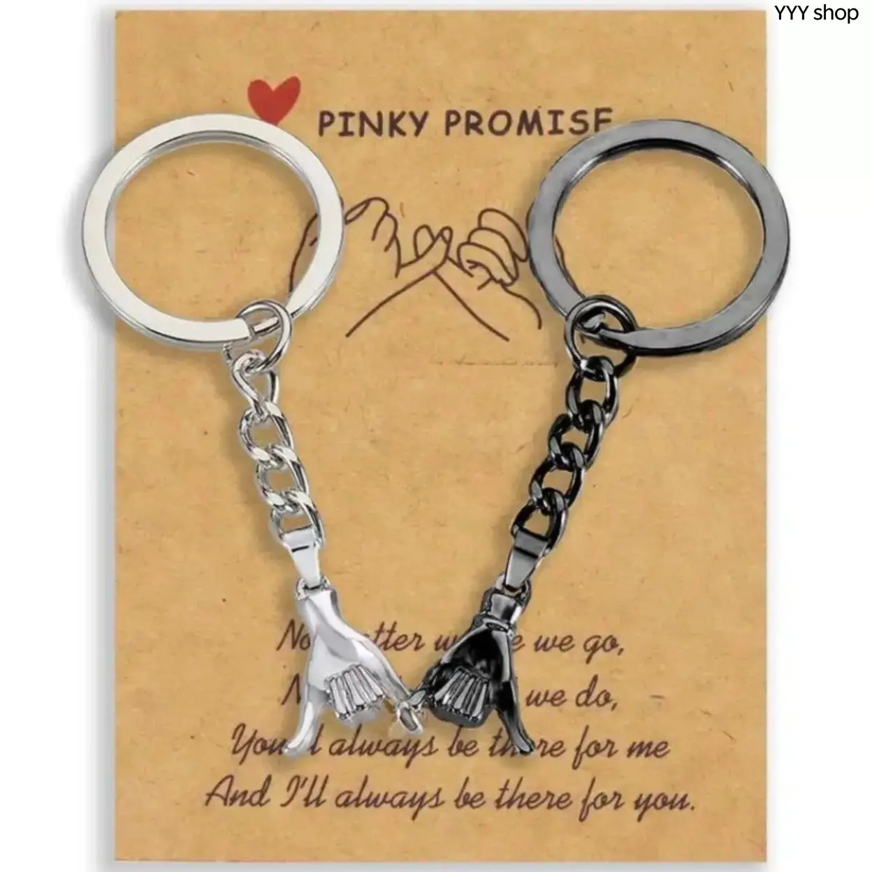2PCS Pinky Promise Interlock Couple Keychains, Cute Symbolic Matching Charm Set, Durable Portable Daily Carry Accessory For Men Women, Ready-to-Go Sentimental Anniversary Birthday Gift,summervibes