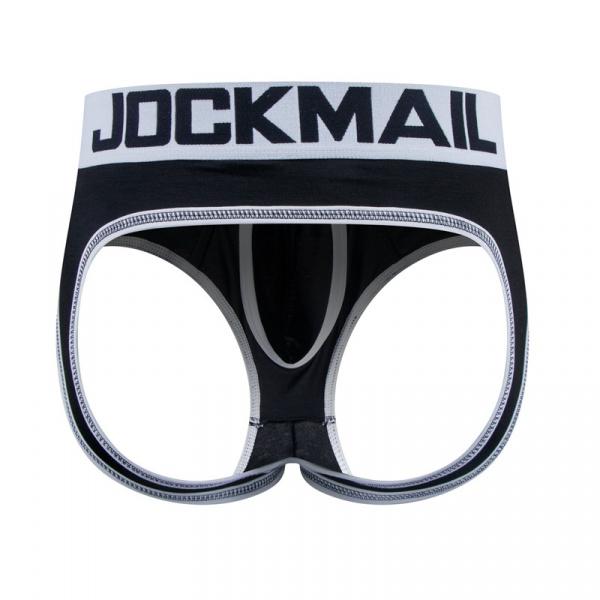 JOCKMAIL 1pcs/2pcs men's triangle underwear with hip lifting thong, exposed buttocks, low waist cotton flat angle underwear, pleated design, breathable and moisture absorbing, M-XXL