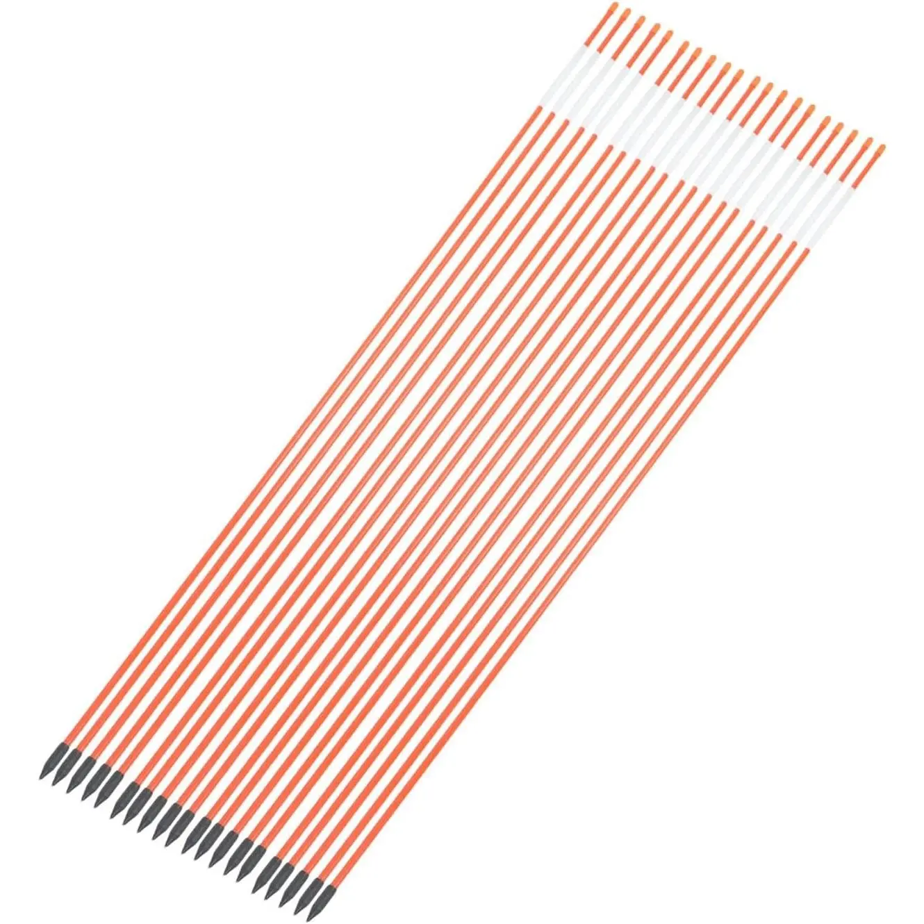 48 Inch Fiberglass Snow Stakes Driveway Markers 5/16 Inch Diameter Orange with 9.8" Reflective Tape 20pcs for Snow Plow Parking Lots Driveway Snow Marking