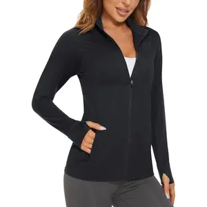 Women’s UPF 50+ Sun Protection Full Zip Jacket |   Lightweight Long Sleeve Athletic Shirt with Pockets |   Breathable Outdoor Top for Hiking Fishing Beach Travel