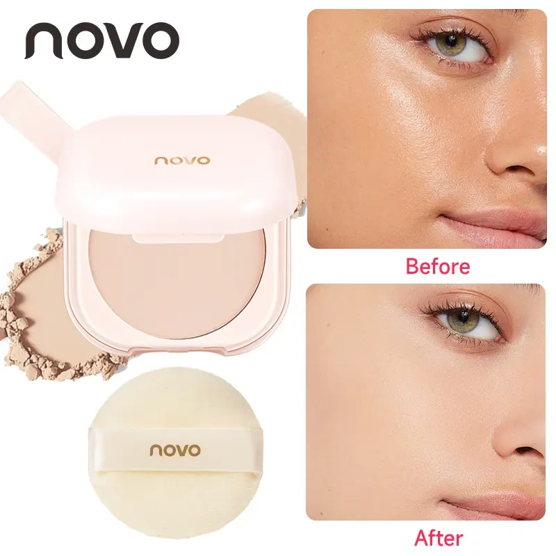 Long-Lasting Oil-Control Setting Powder - Pressed Powder With Matte Finish, Loose Powder, Controls Shine And Smoothes Skin Tone, Blurs Fine Lines And Imperfections, Waterproof And Sweat-Proof Face Makeup Powder, Vitamin E, Portable Mirror