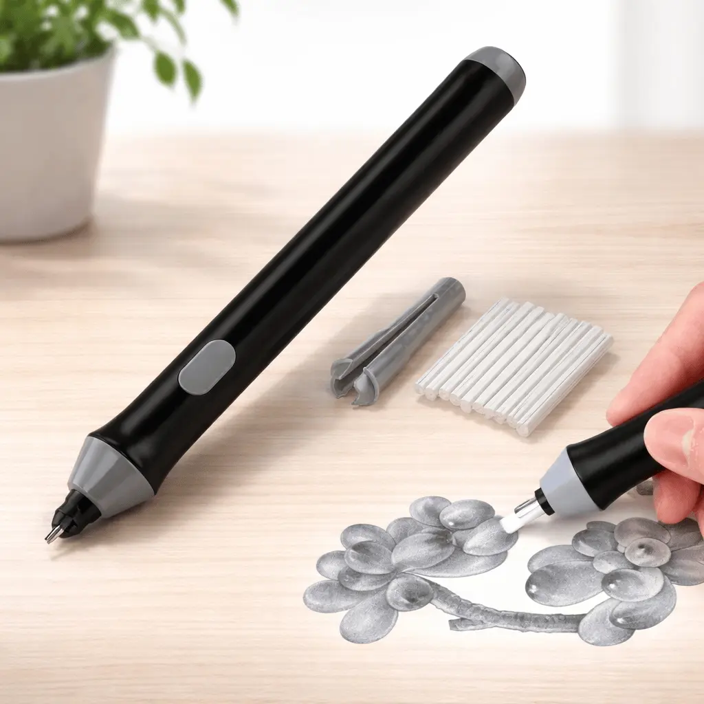 Electric Eraser Kit with Replaceable Tips, Precision Detail Eraser for Highlighting, Anti-Smudge Drawing Correction Pen, Essential Tool for Art Creation.