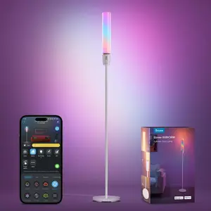 RGBIC Cylinder Floor Lamp, LED Corner Floor Lamp with  App Control,  Lamp with 64+ Scenes, DIY Mode,  Sync, 1500 Lumens Modern Lamp for Bedroom, Living Room