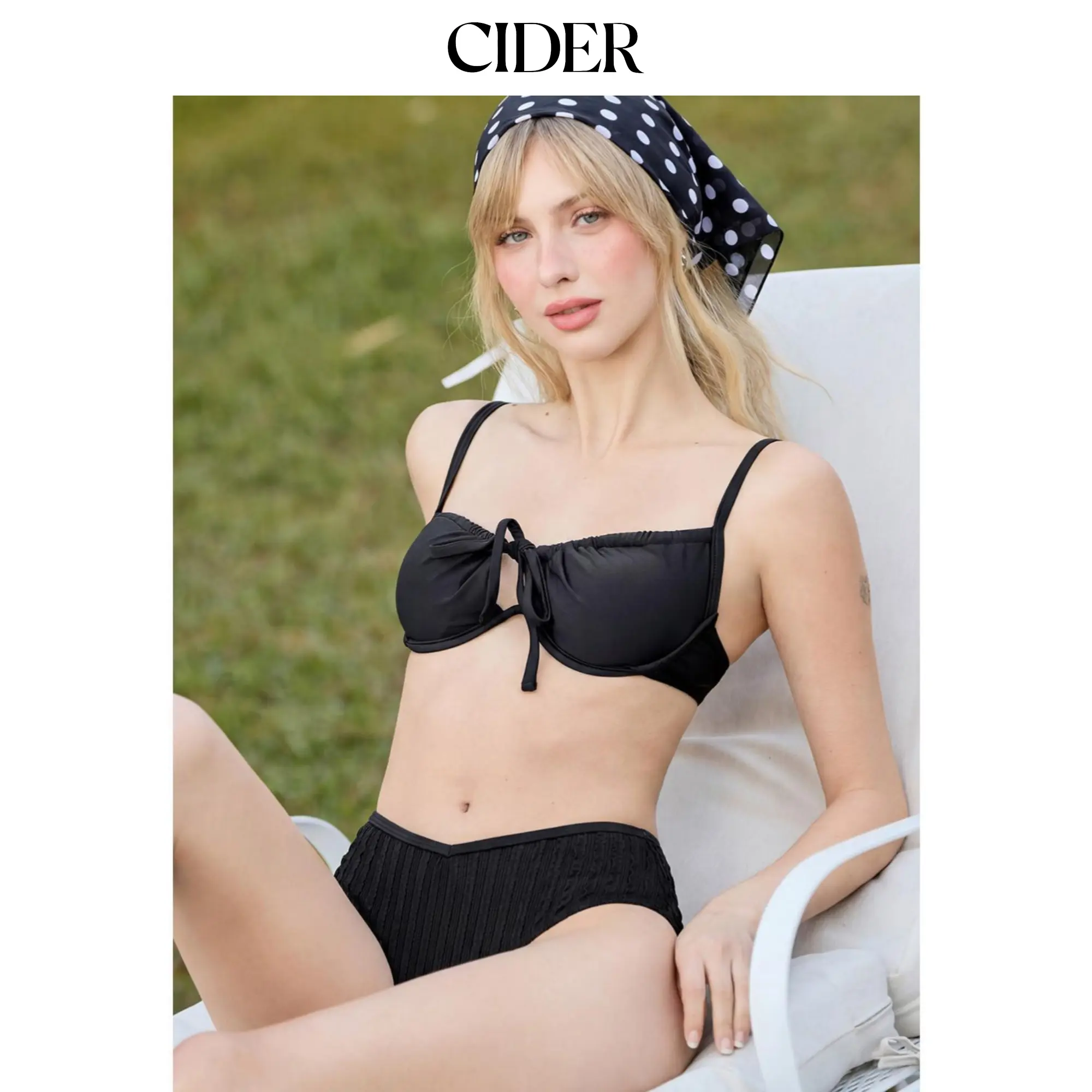 Cider Sweetheart Cut Out Underwire Cheeky Bikini Set