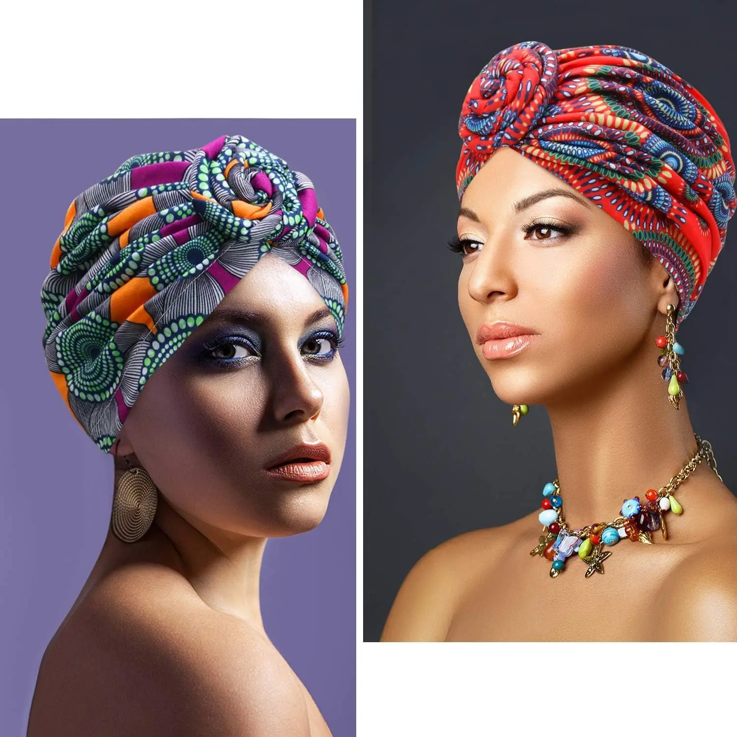 6pcs Women'S Bohemian Vintage Headbands, Women'S Scarves, African Headscarves, Pre-Tied Floral Knot Headwraps, Perfect Choice for Birthday Gifts And Parties