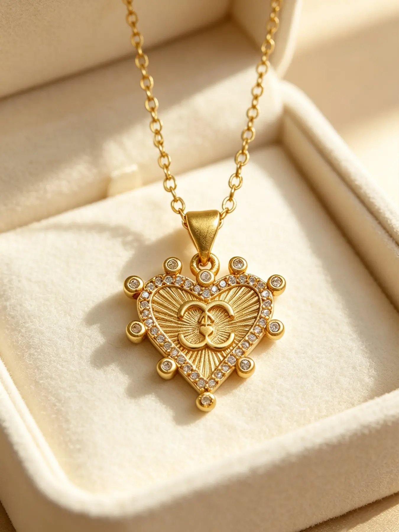 MTOW 1 Pcs of 2026 New luxury Retro Heart-Shaped Double C Metal Necklace, Women's Zircon Necklace,  Versatile Necklace Suitable For Daily Wear, Exquisite Gifts