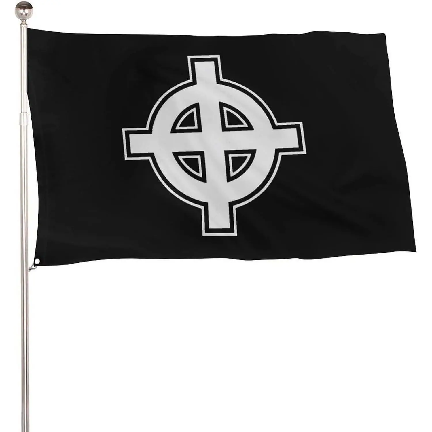 Celtic Cross Banner, Lightweight 115D Polyester Flag, 5x3 Ft with 2 Metal Eyelets for Home & Festive Decor, Banners