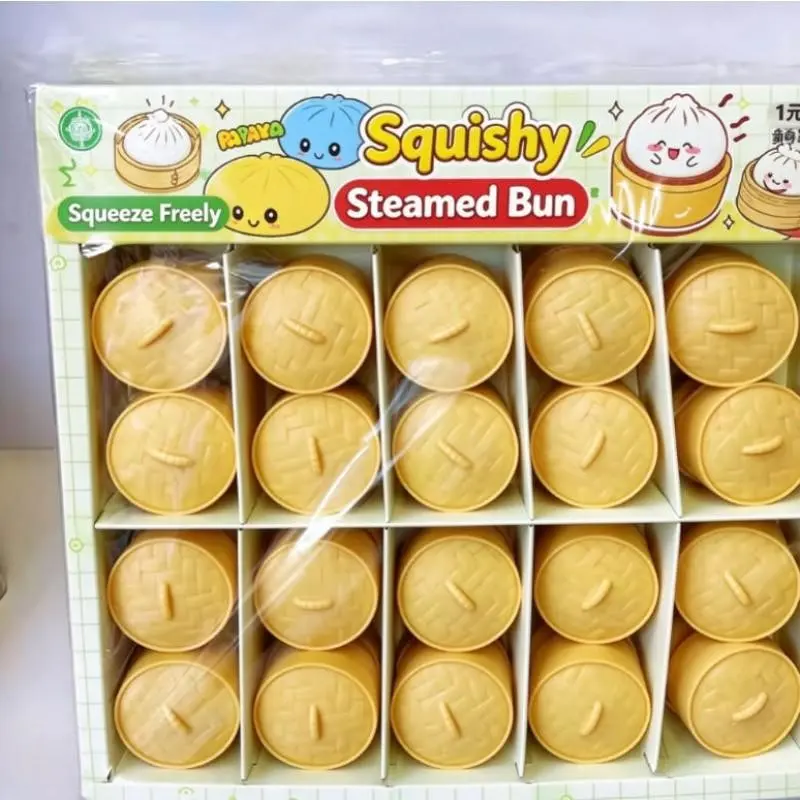2026 New 40 Pcs Soft Cute Mini Dumplings Slime Christmas Halloween Gift, Wet Crystal Pack with Steamer Food Shape Blind Box Toy
