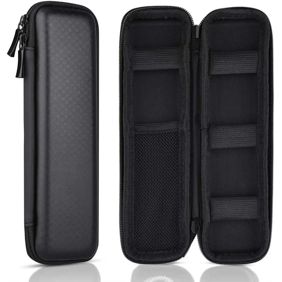 EVA Fountain Pen Organizer Case - 7.87x2.36" Travel Storage Case with Mesh Pockets for Stylus Pens and Office Accessories