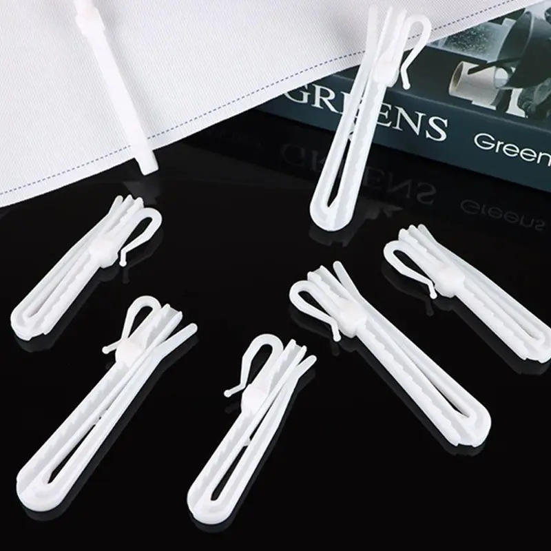 Plastic Curtain Hooks Set, Adjustable Multi-Position Roller Blind Clips, 10/20/30 Pieces, Ideal for Curtains & Blinds