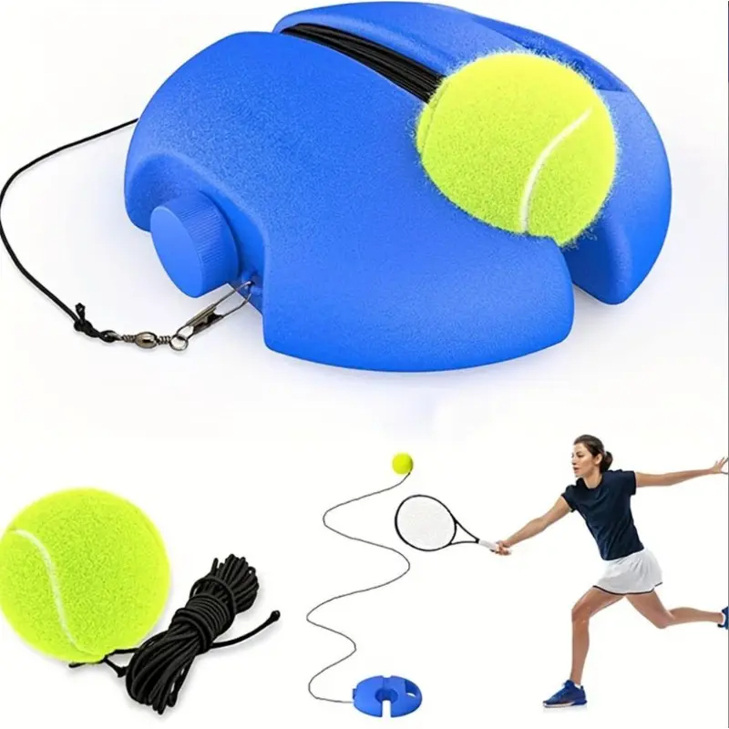 Tennis Training Rebounder with 1 String Ball - Portable Self Practice Tennis Trainer for Beginners, Solo Tennis Equipment for Exercise & Practice