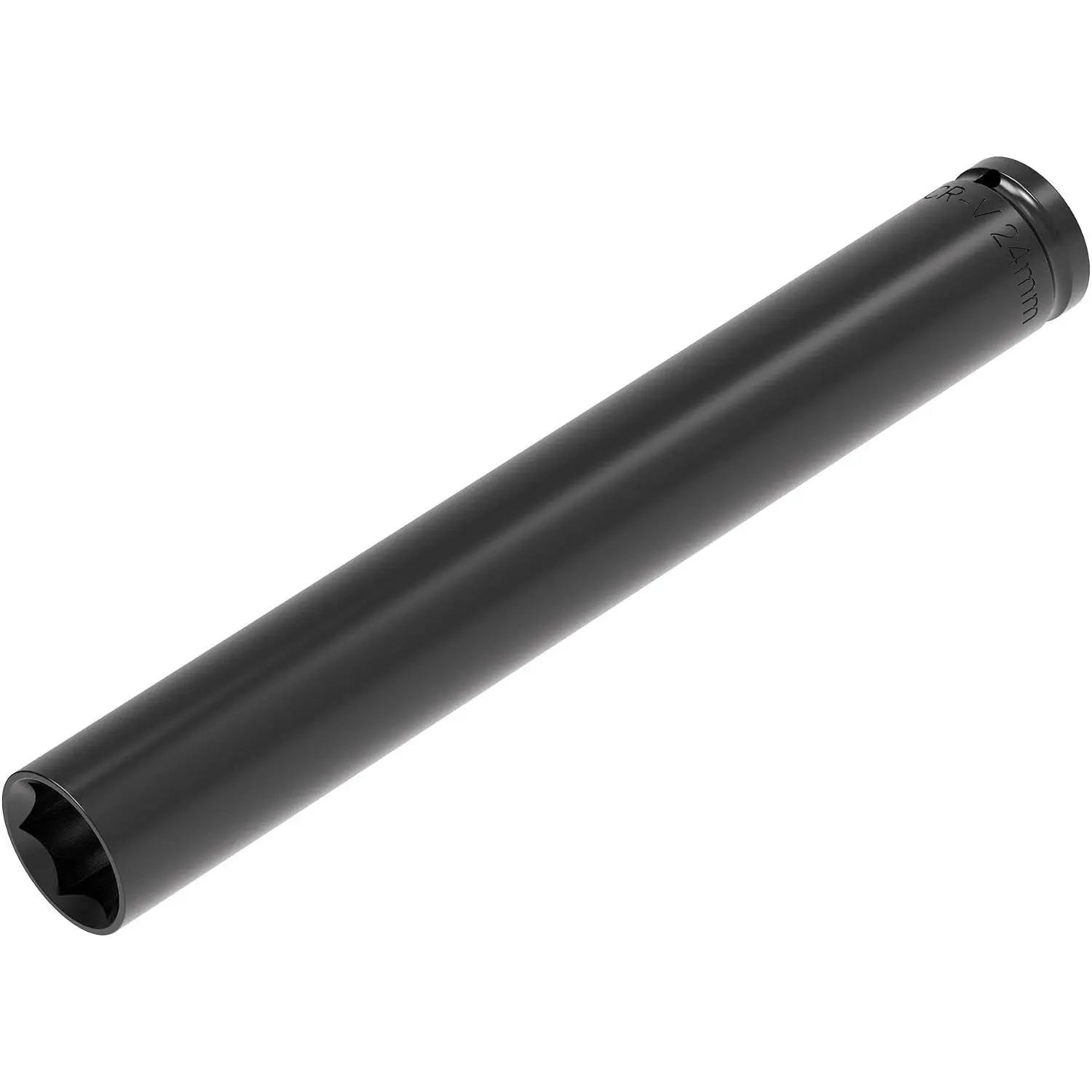 1/2-Inch Drive 24mm Deep Impact Socket, 6-Point, 8-Inch Length | Heat-Treated CR-V Steel, 15/16-Inch Socket