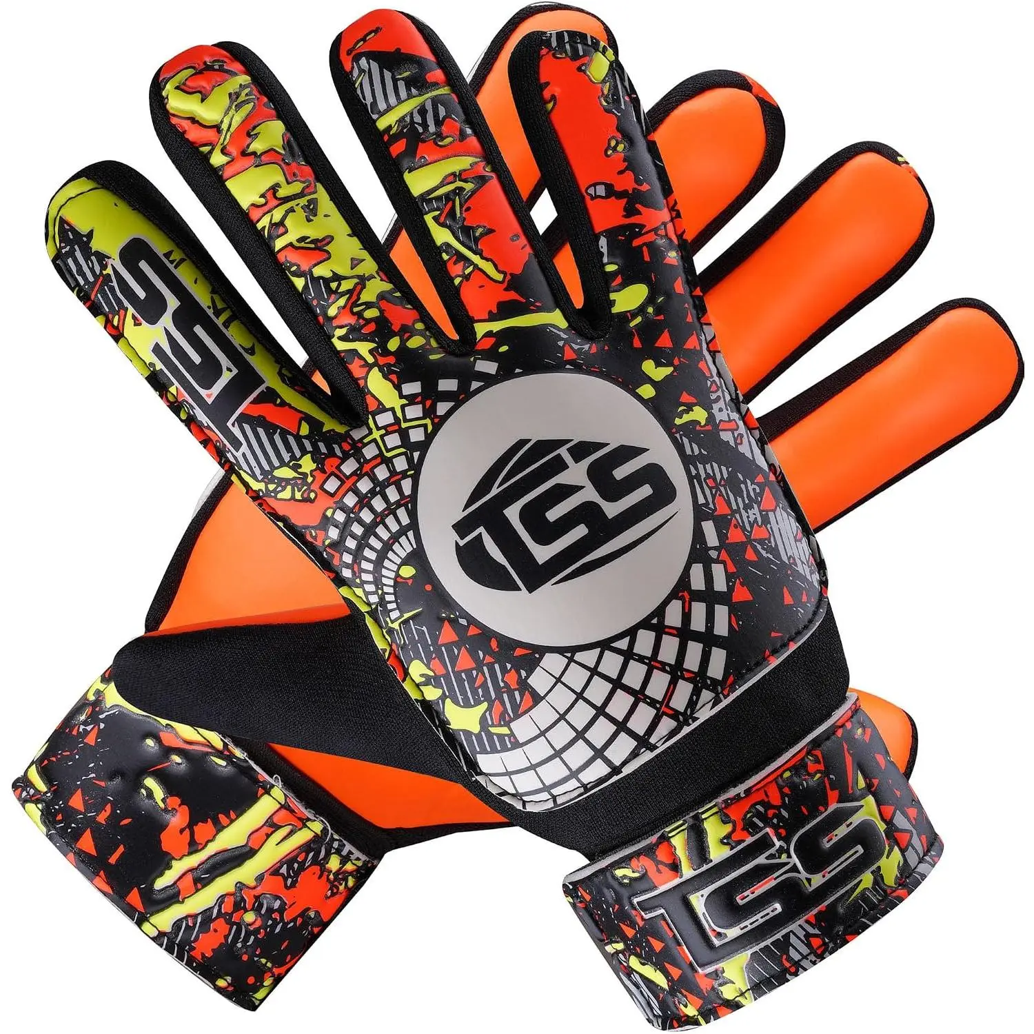 Football Goalkeeping Gloves - 4mm Latex Palm, Double Wrist Protection, Anti-Slip Grip, Funky Look for Youth & Adult Players