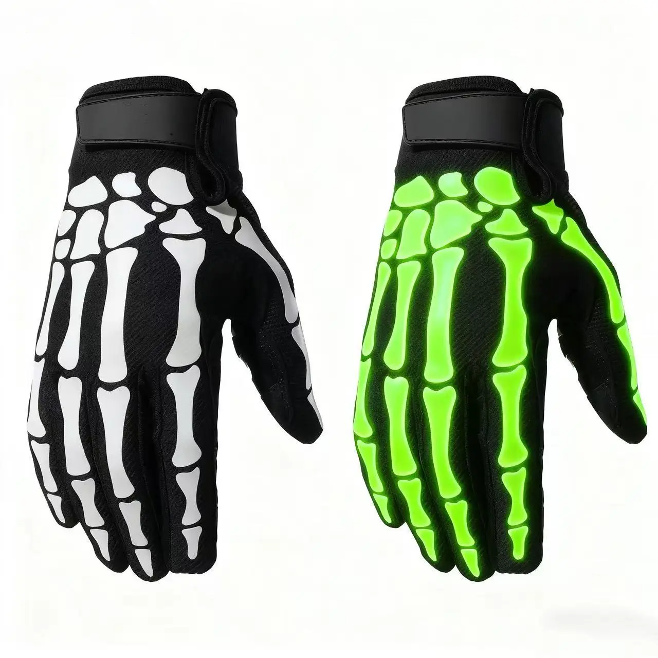 Knitted Sports Gloves with Glowing Skeleton Pattern, Non-Slip Silicone Grip & Breathable Touchscreen Fingers for Cycling & Outdoor Sports, Non Slip Gloves, Wearable Glove