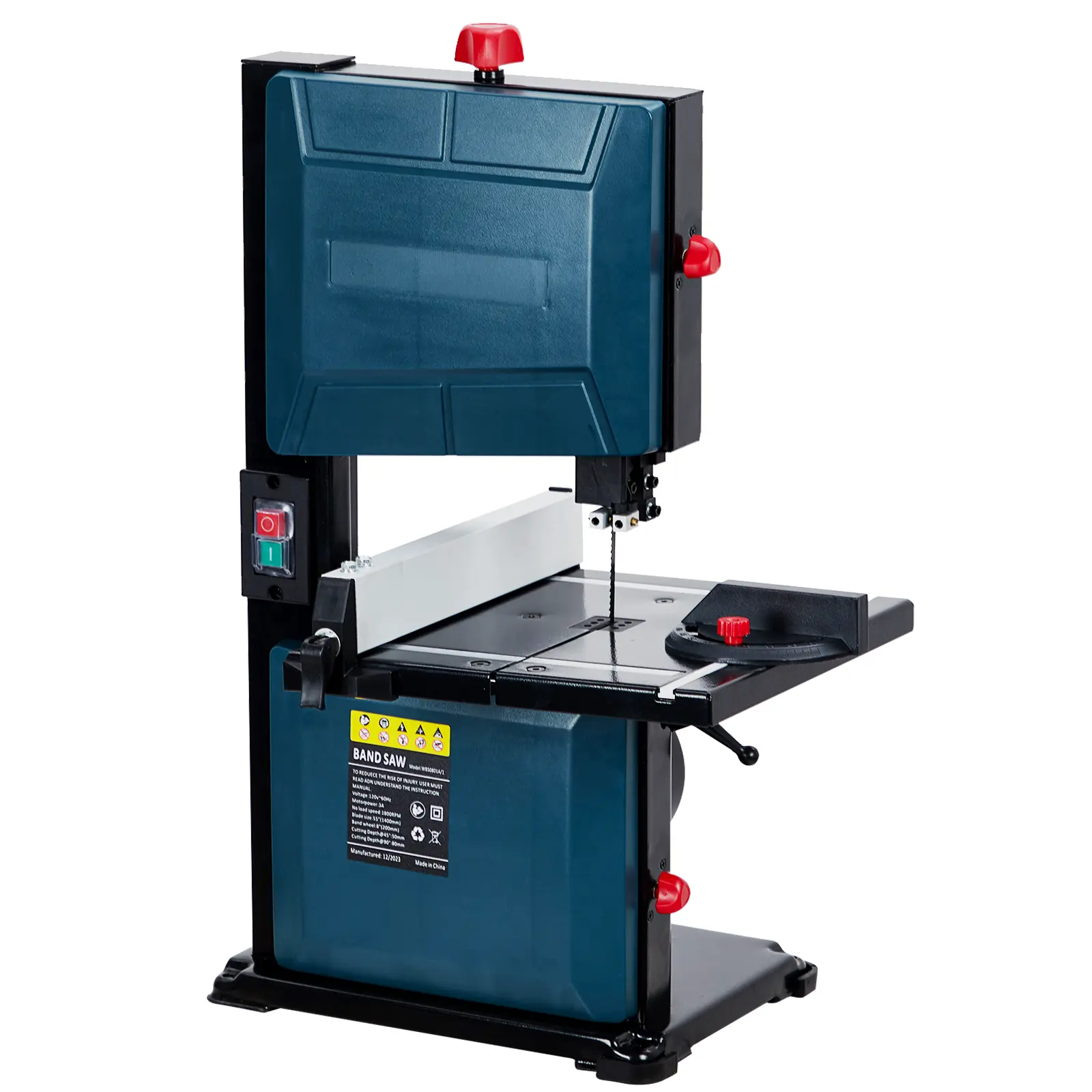 High-Precision 8-Inch Benchtop Bandsaw – 3-Amp Pure Copper Motor – 350W Power – 1800FPM – 0-45° Tilting – Removable Safety Key – Fence & Miter Gauge – Multi-Angle Wood, Metal, Plastic Cutting – Ideal Table Saw for Woodworking