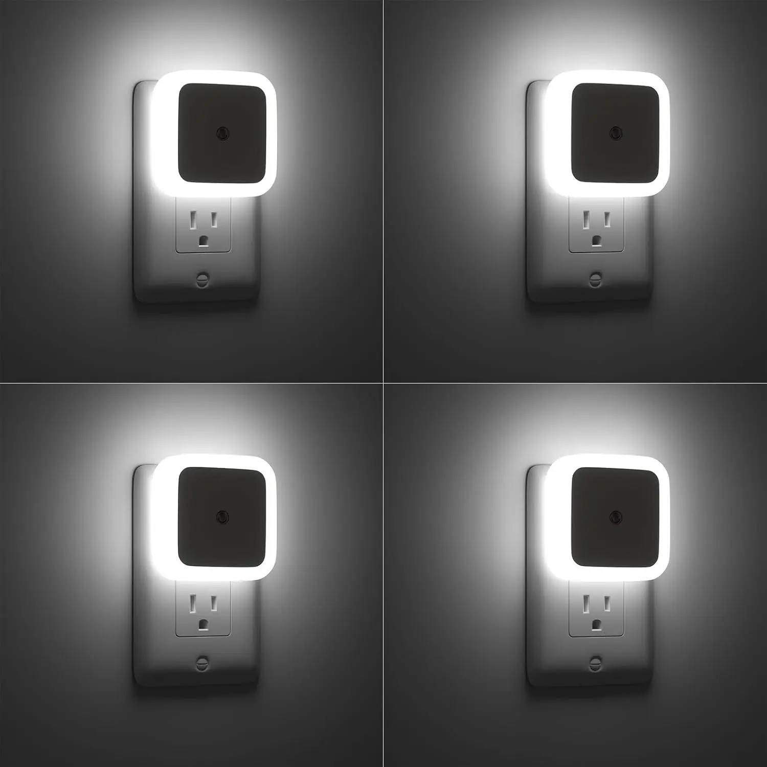4 Pack LED Night Lights with Dusk to Dawn Sensor, 3000K Soft White, Plug in Wall Night Lights for Kids Room, Kitchen, Hallway, Bathroom, Bedroom, Led Nightlight