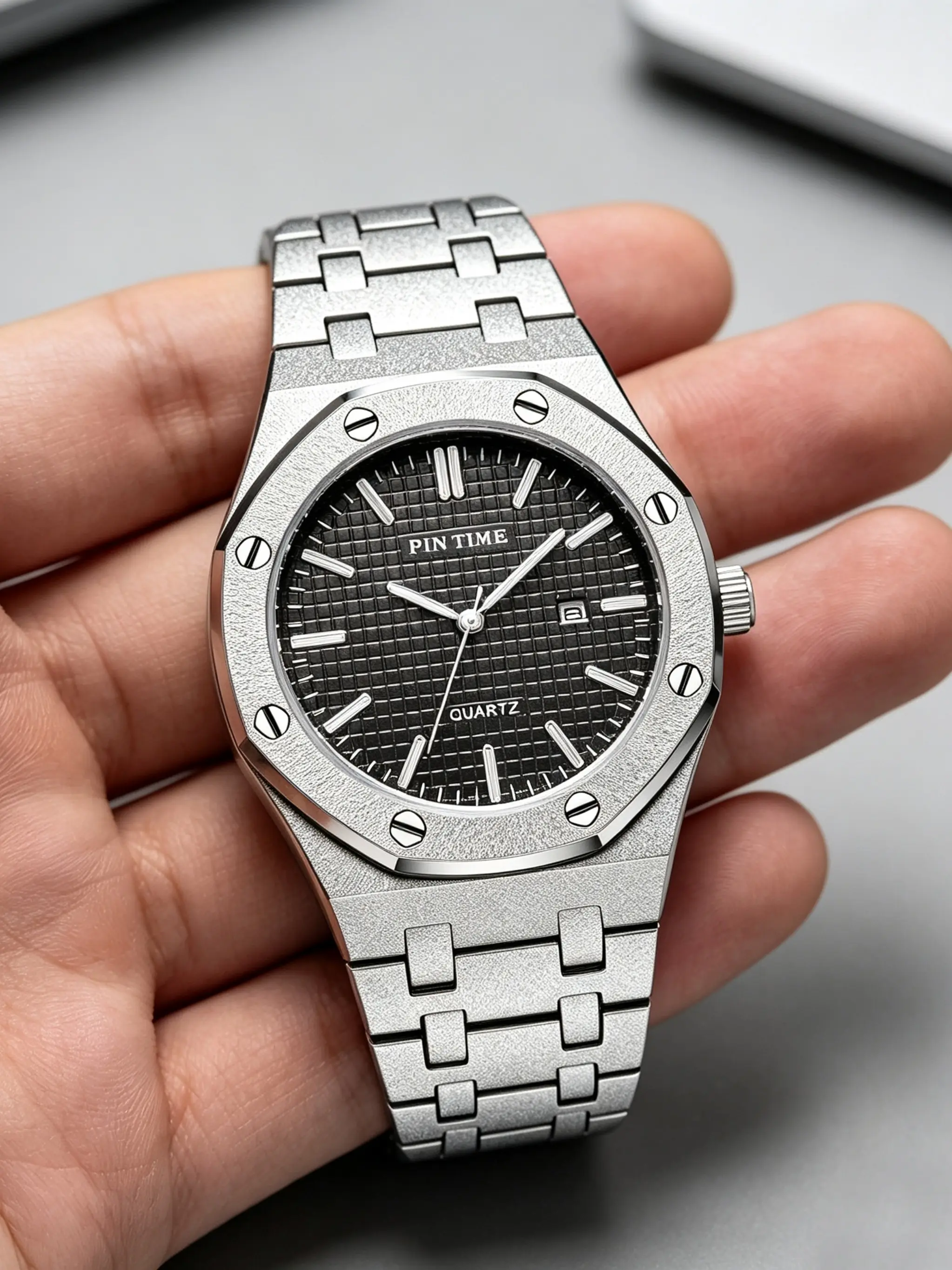 Men's Quartz Watch, Luxurious Business Calendar, Night Light & Waterproof, Stainless Steel Strap, Perfect Gift for Father & Friends
