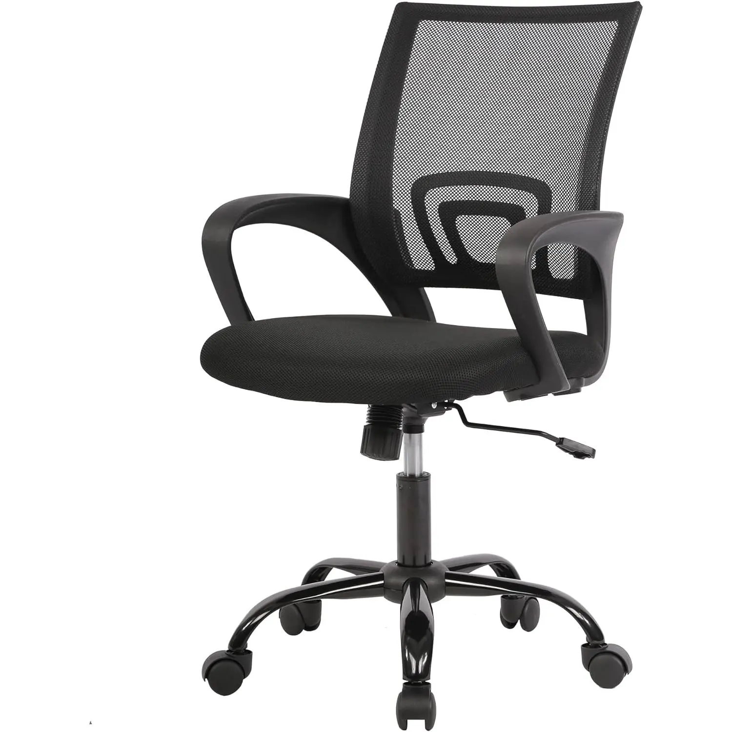 Office Computer Chair Ergonomic Cheap Desk Chair Adjustable Comfortable Mid Back Task Rolling Swivel with Lumbar Support for Home Office (Pack of 1, Black)