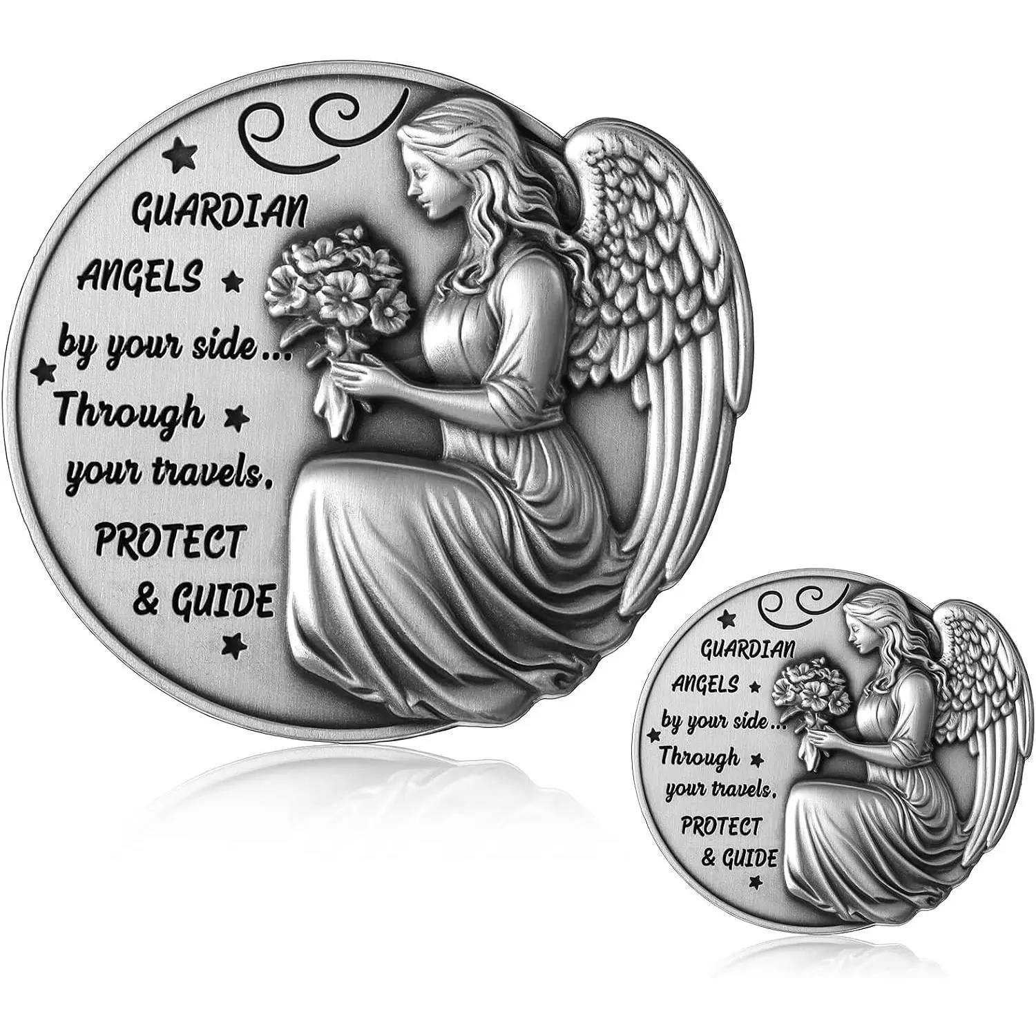 2 count Guardian Angel Visor Clips for  Sun Visor Clip Guardian Angels by Your Side Through Your Travels Protect and Guide Christian  Accessories   Gifts for Driver