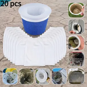 20/30 PCS Pool Skimmer Socks Dual-Layer Mesh Technology for In-Ground & Above Ground Pools Effective Filtration Reusable Solution 12cm x 20cm, Pool Accessories, Nylon-YY1