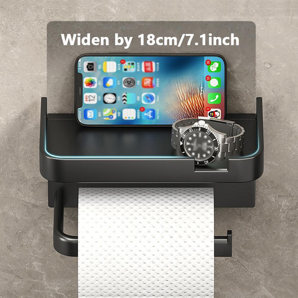 1 Piece Toilet Paper Storage Rack, Bathroom Wall-mounted Holder, Non-punching Adhesive Tissue Box Shelf, Dual-purpose Storage Rack, Mobile Phone Holder, Toiletry Organizer Bracket, Bathroom Supplies