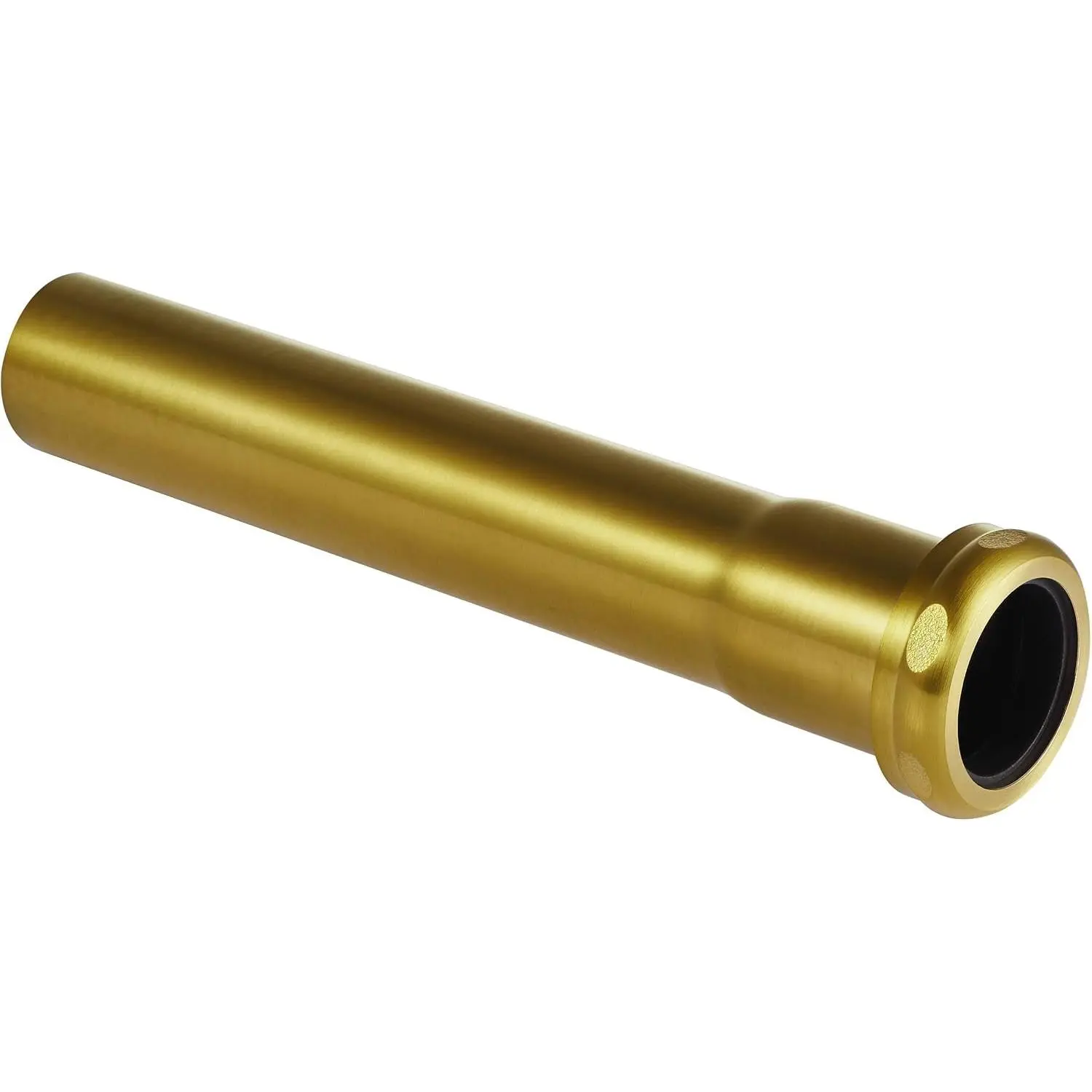 18 Gauge Brass Slip Joint Extension Tube 1-1/4” OD x 8” with Nut and Rubber Washer, P Trap Extension Tube, Sink Drain Tailpiece Tube Extension Heavy Duty, Brushed Brass Gold