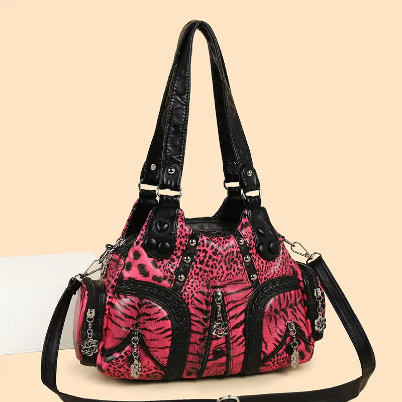 Women's Retro Crossbody Purse, Zebra & Leopard Print Patchwork Shoulder Bag for Daily Use, Accessories For Women, Gifts For Women