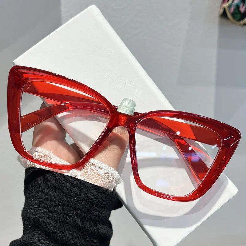 4-Pack Unisex Fashion Blue Light Blocking Glasses, Oversized Cat Eye & Square Frame Styling, Clear Lens Eye Protection Eyewear, Comfort Lightweight Design Perfect for Daily Wear, Work, Screen Use & Casual Outfits