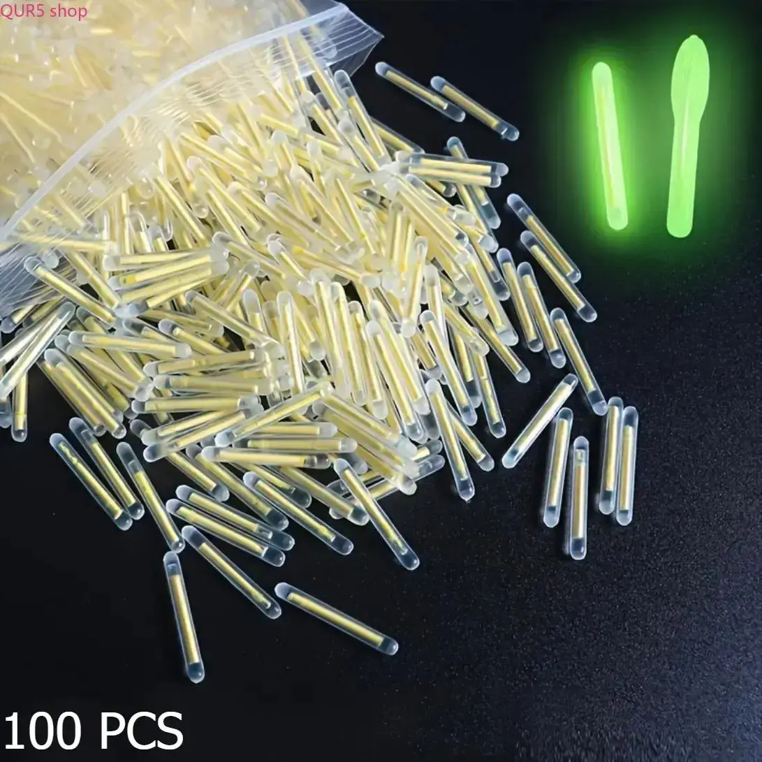 100 PCS 3.5mm Fishing Glow Sticks, Long-Lasting High-Visibility Luminous Tubes, Easy-to-Install on Floats & Lures, Versatile Tackle for Freshwater & Saltwater Night Angling