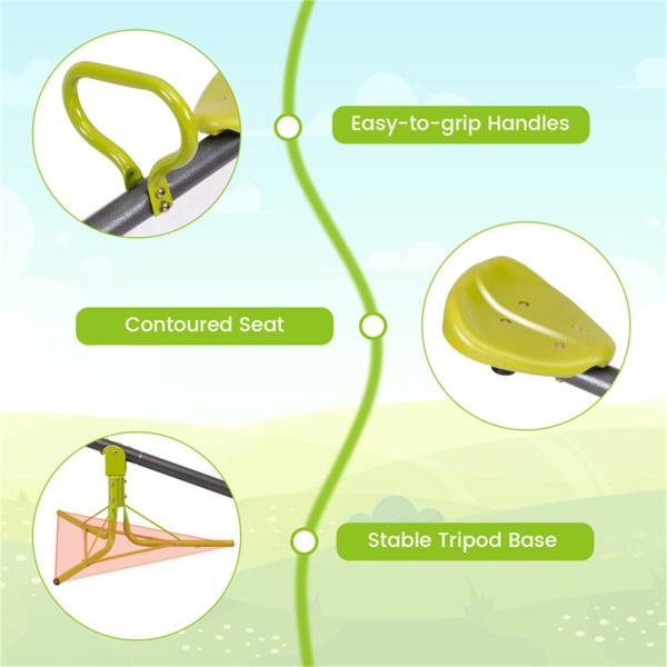 Kids Rotating Seesaw 70.9"x26.4"x27.6", Plastic & Iron Pipe Construction 154LBS Combined Weight