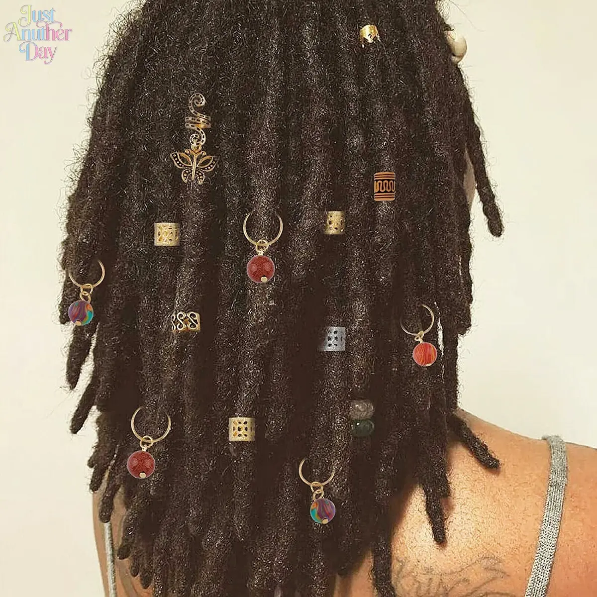 187Pcs Dreadlock Hair Accessories Kit, Including Gold/Silver Hair Cuffs, Spiral Coils, Crystal & Wooden Beads, Charms (Star, Butterfly, Leaf, Snowflake) & Topsy Tail Tools, Complete Decorative Set for Braids, Dreadlocks & Ponytails