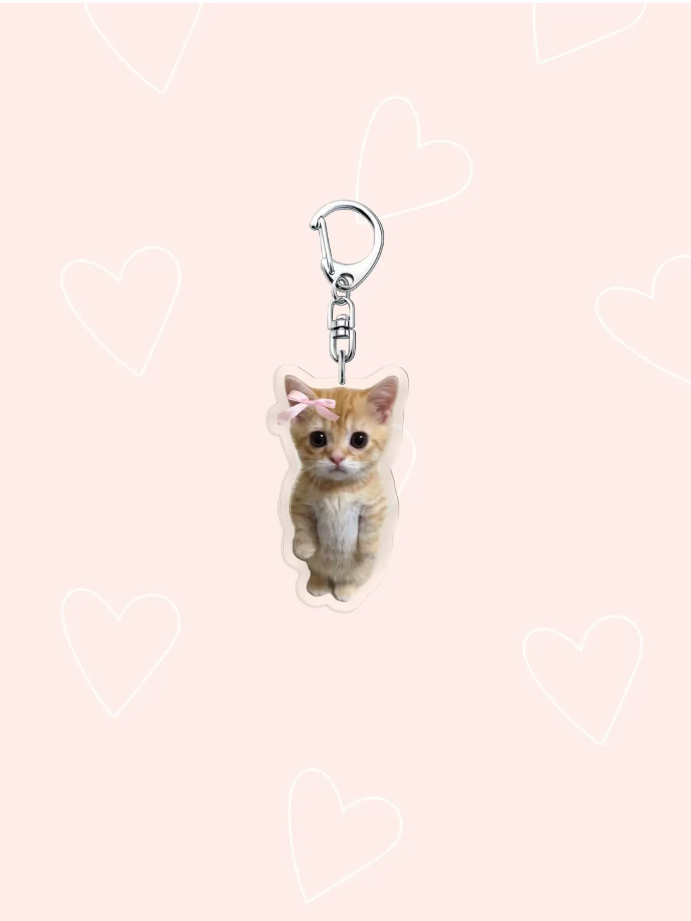 Cute standing cat Meme Acrylic Keychain, featuring orange kittens in various funny outfits: nurse, gym, soldier, student, and more. Durable pendant for backpacks, keys, or phones. Ideal gift for cat fans, friends, and family. Keychain Charms