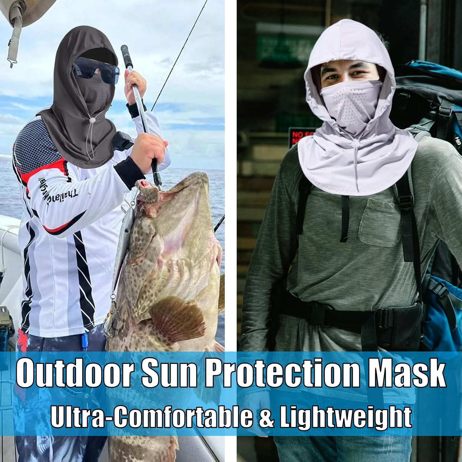 3 Packs Cooling Summer Balaclava Face Mask for Men Women, Breathable Holes UV Protection Sun Face Shield, Dustproof Full Head Mask for Fishing Motorcycle Cycling Hiking, Adjustable Outdoor Sports Gear.