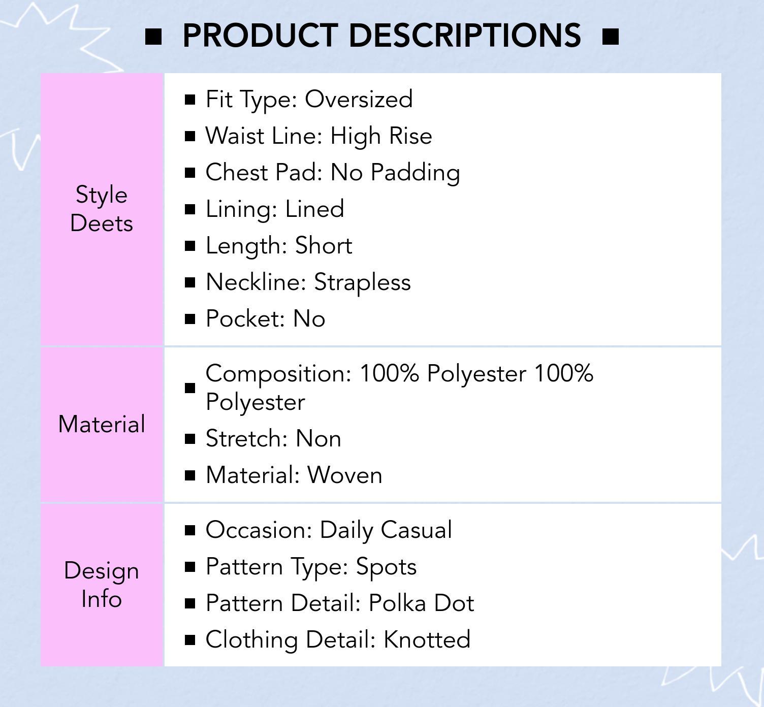 Cider [size 0-10] Bandeau Polka Dot Knotted Mini Dress