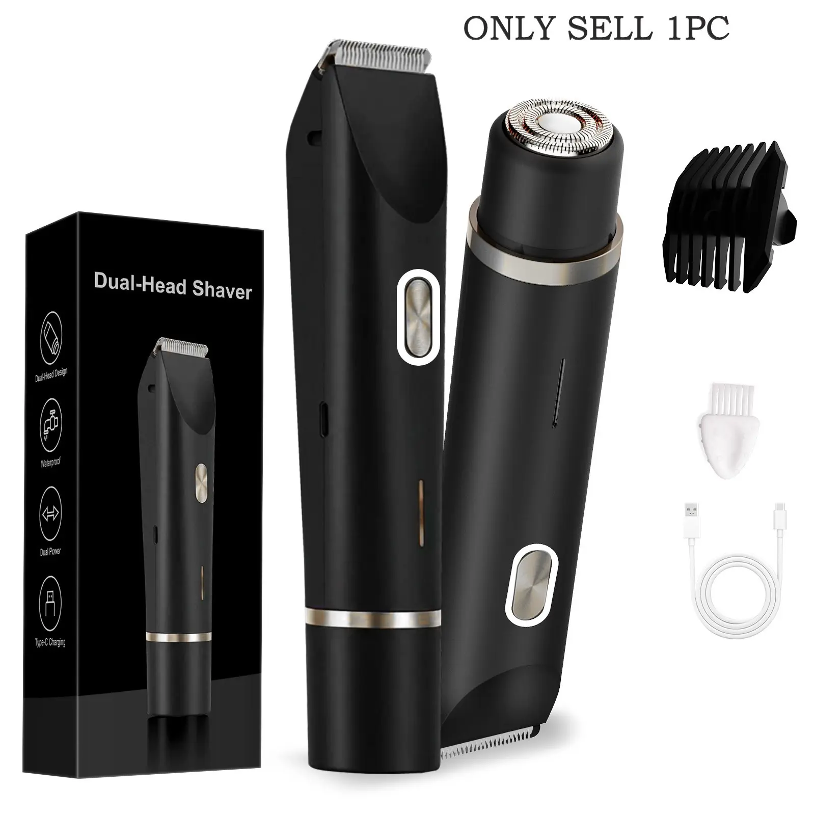 Rechargeable 2-in-1 electric bikini trimmer and body shaver for women, designed for eyebrows, arms, legs, and underarms — an ideal gift, Body Hair Trimmer